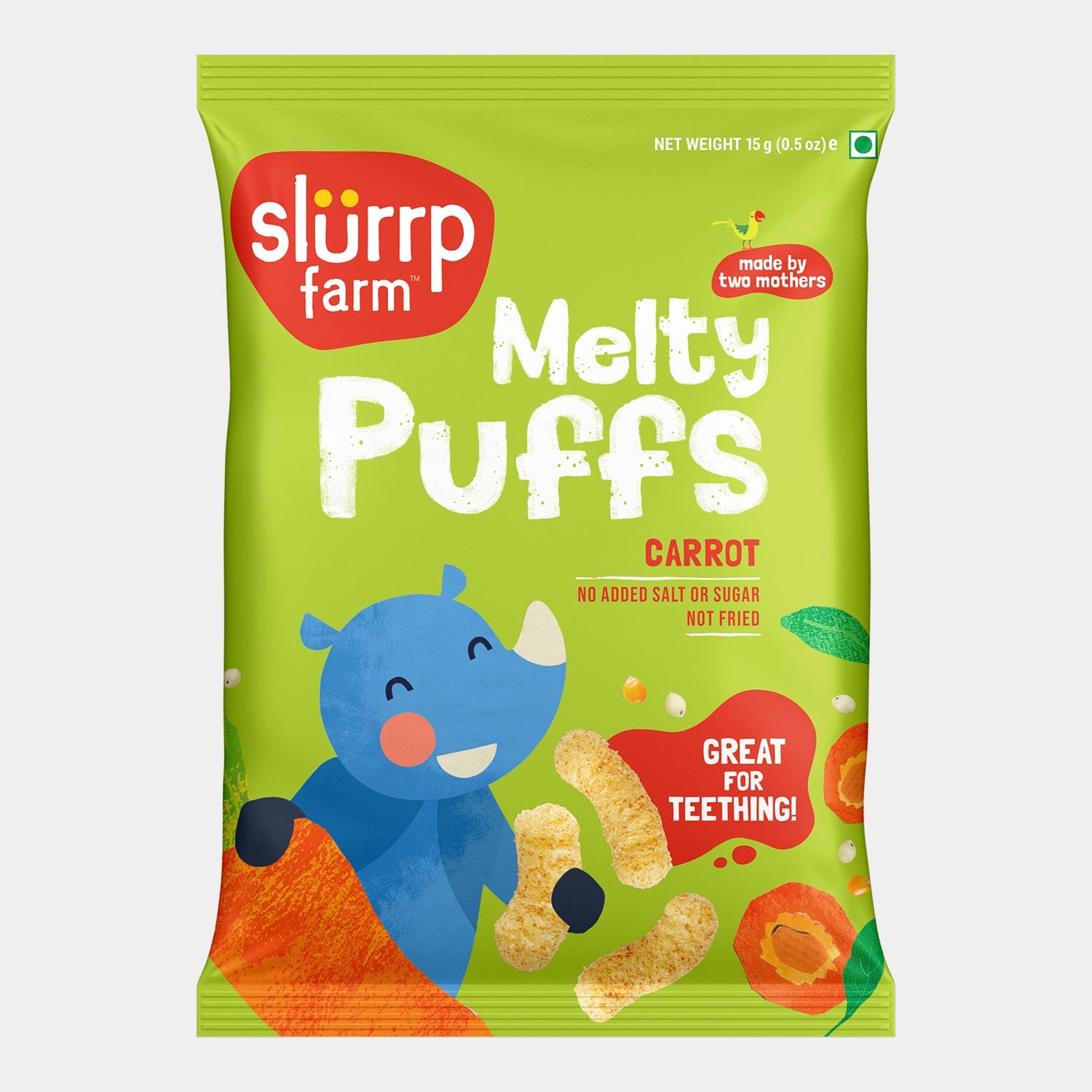 Teething Millet Puffs - Carrot Flavour