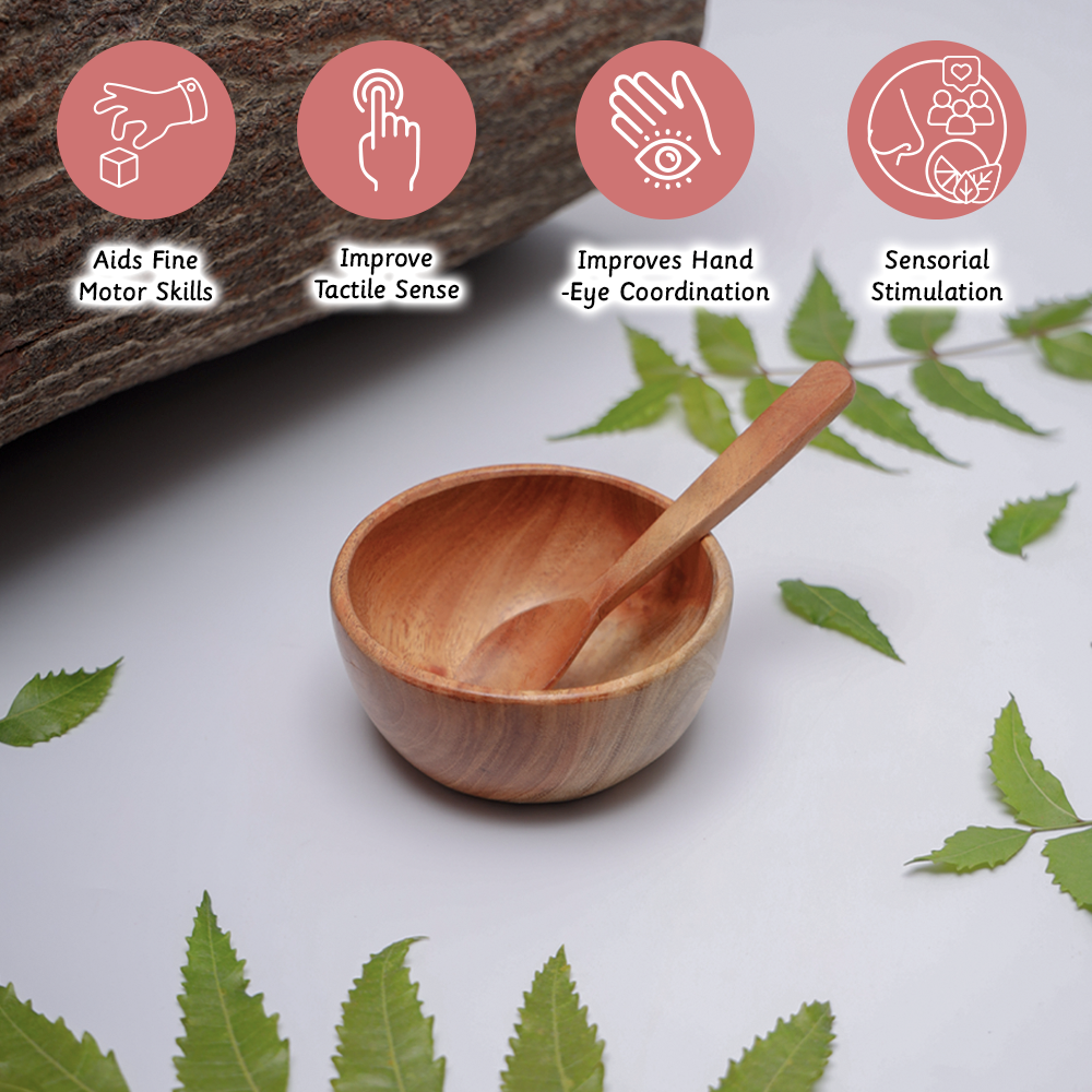 Neem Wood Bowl and Spoon – Safe and Natural Baby Feeding Set