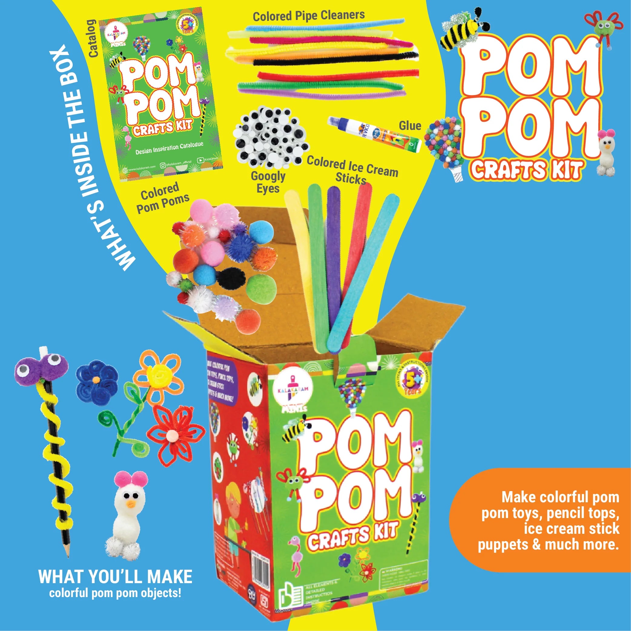 Mini Pom Pom Crafts Kit