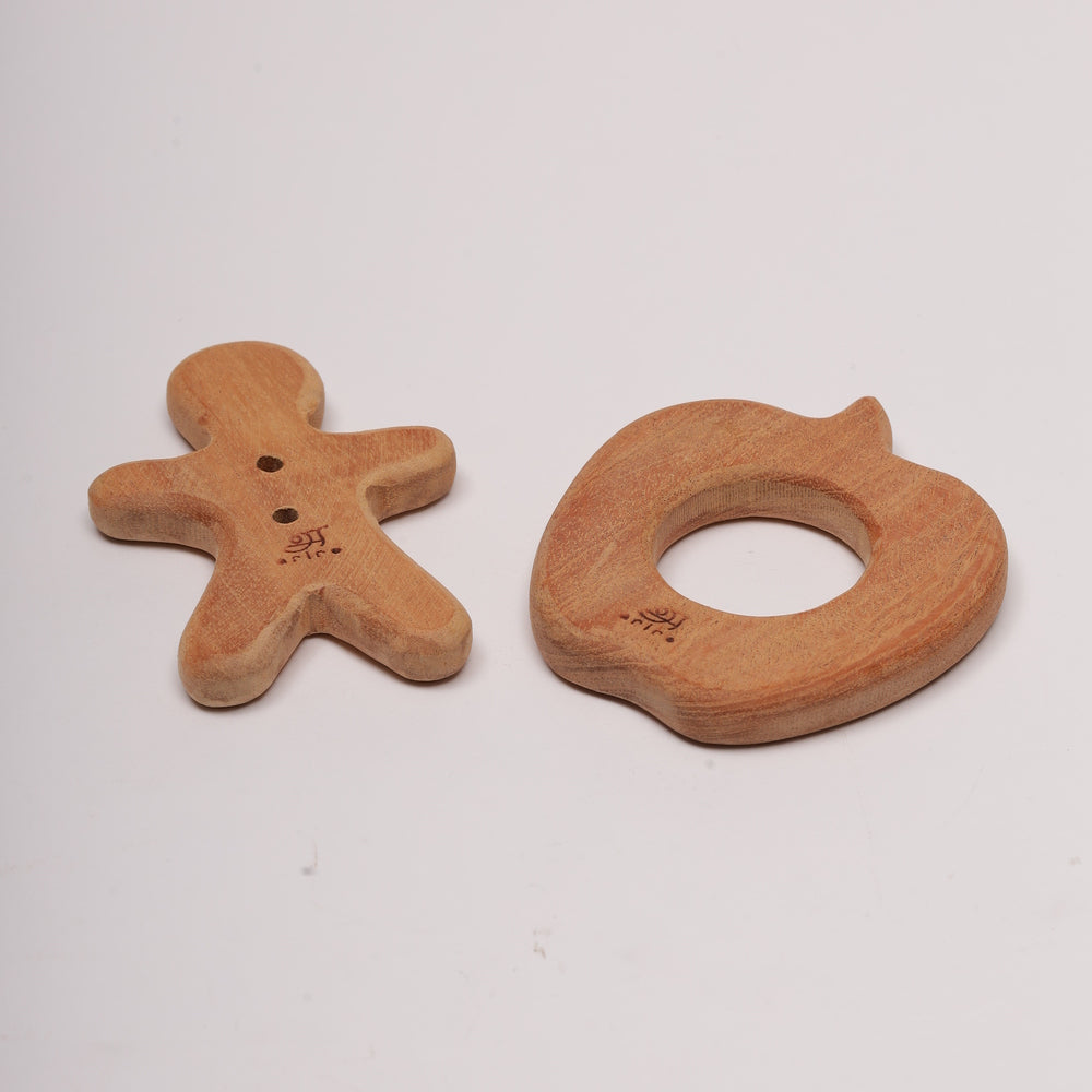 Apple and Gingerbread Man Teethers