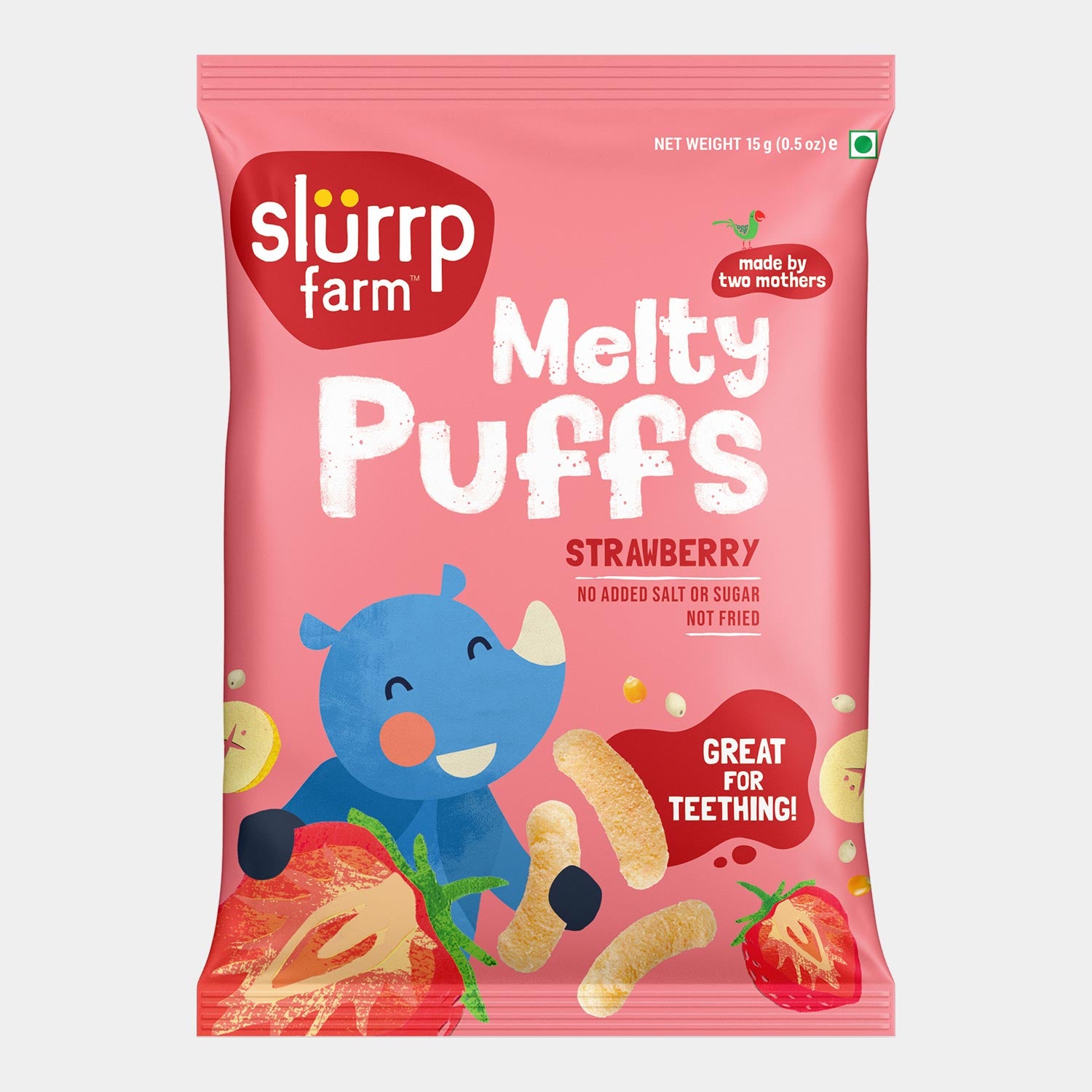 Teething Millet Puffs - Strawberry Flavour